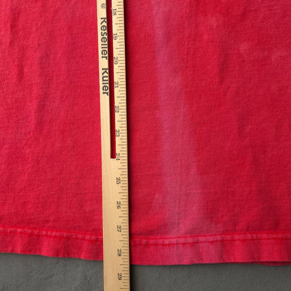 Vintage 90s Ohio State T-shirt XL Red Bleach Faded Fruit of the Loom - Picture 10 of 11